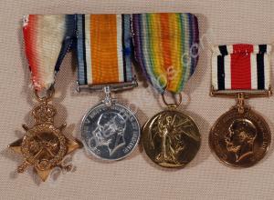 Group of four medals; 1914-1915 Star, British War