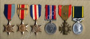 Group of six medals; 1939-1945 Star, Africa Star,