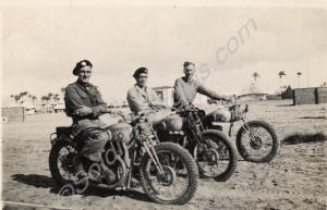 "H.Q. Motor Cycle Team, Sidi Bishr, Jan. 1943". Tr