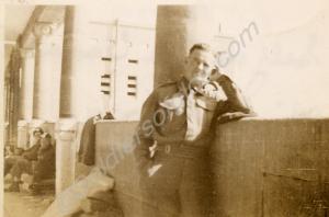 "Self on the Verandah at Ablassia. Jan. 1943". Tro