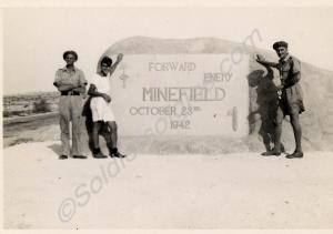 RGH Troopers standing by a minefield marker commem