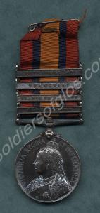 Queen's South Africa Medal with ribbon and clasps