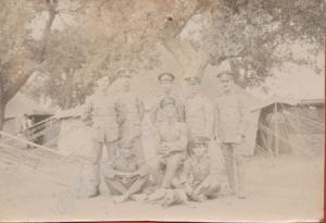 Soldiers in encampment. India c. 1918.
