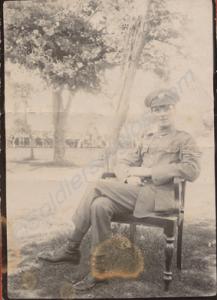 Soldier sitting in a chair. India c. 1918.