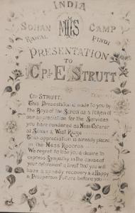 Presentation Certificate to Corporal E. Strutt. Ra