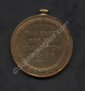 Allied Victory Medal. Awarded to 59637 Private L.