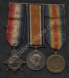 Group of three medals; 1914-15 Star, British War M