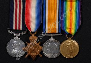 Group of four medals; Military Medal, 1914-15 Star