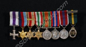 Group of eight miniature medals; Military Cross, 1