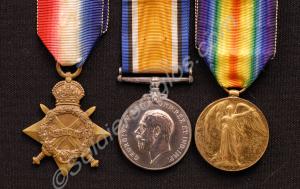 Group of three medals; 1914-1915 Star, British War