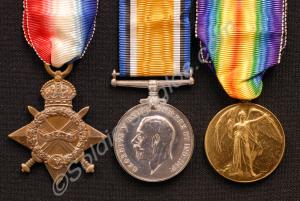 Group of three medals; 1914-1915 Star, British War