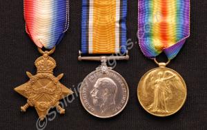Group of three medals; 1914-15 Star, British War M