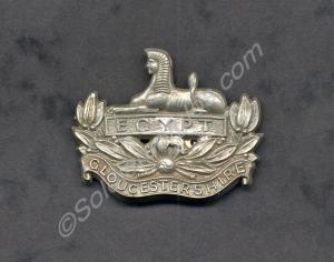 Officer's plastic forage cap badge. Gloucestershir