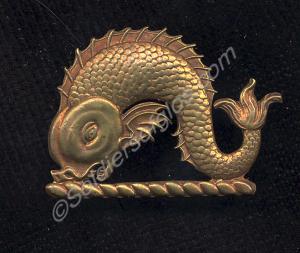 Dolphin cap badge. Colston's School (Bristol) Cade