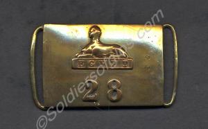 Brass belt buckle clasp with sphinx and '28' rivet