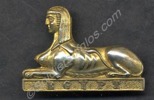 Brass sphinx badge. Gloucestershire Regiment.  c.1