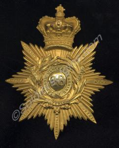 Gilt shako plate, as worn by officers in the 28th
