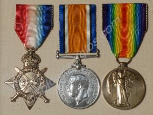 Group of three medals; 1914-1915 Star, British War