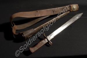 German saw bayonet, complete with scabbard and bel