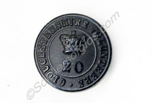 Black composition button. Gloucestershire Rifle Vo
