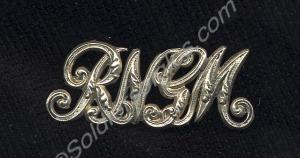White metal forage cap badge. Royal North Gloucest