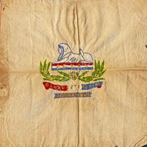 Embroidery with Gloucestershire Regiment badge, bl