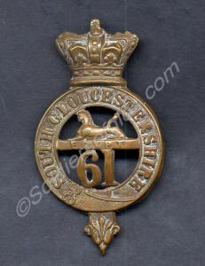 Other Ranks' Glengarry cap badge. 61st (South Glou