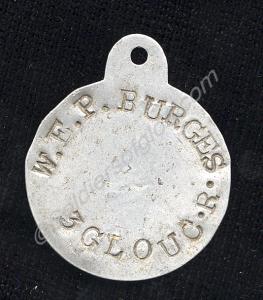 Identity disc of Major W.E.P. Burges. 3rd (Reserve