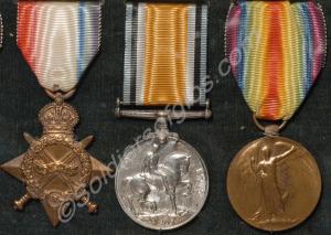 Group of three medals; 1914-15 Star, British War M