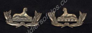 Pair of officer's collar badges. Gloucestershire R