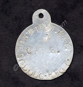 Identity disc of 3925 Private H.J. Fry. 1st Battal