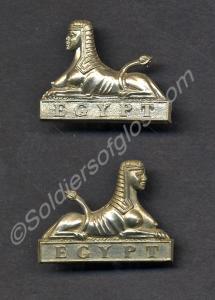 Pair of Other Ranks' white metal collar badges.  G