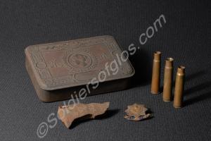 Princess Mary gift box, Christmas 1914. With shrap