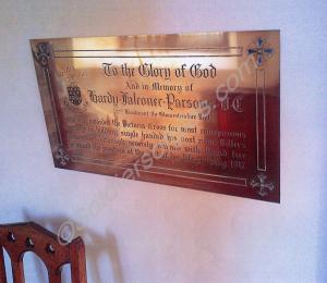 Photocopy of school memorial plaque and obituary n
