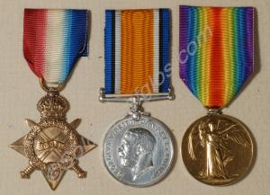 Group of three medals; 1914-1915 Star, British War