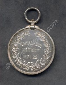 Silver boxing medal, Rawalpindi District 1921-22.