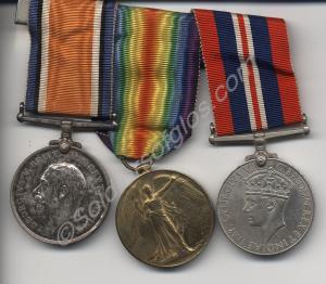 Group of three medals; 1914-1918 British War Medal
