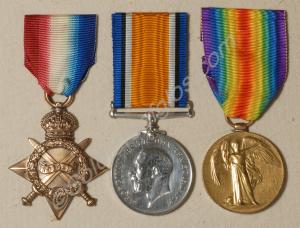Group of three medals; 1914-1915 Star, British War