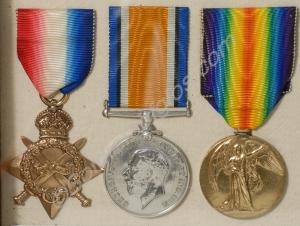 Group of three medals; 1914-1915 Star, British War