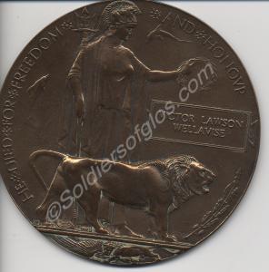 Bronze memorial plaque. Awarded to 10226 Private V