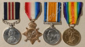 Group of four medals; Military Medal, 1914-1915 St