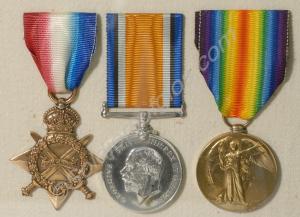 Group of three medals; 1914-1915 Star, British War