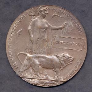 Bronze memorial plaque. Awarded to 4646 Private Ge