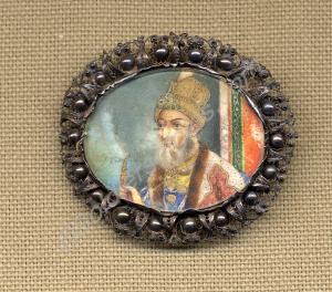 Miniature portrait of  Bahadur Shah Zafar in a bro