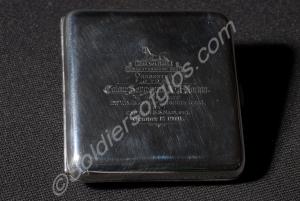 Silver cigarette case, inscribed '2nd. Vol. Batt/G