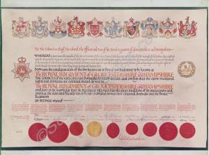 Coloured photograph of the Freedom Vellum of the R