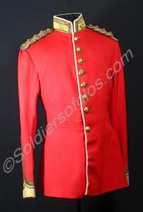 Scarlet tunic with primrose facings. Worn by Capta