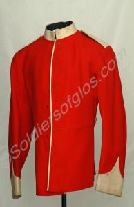Scarlet tunic with white facings but no buttons or
