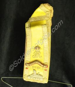 Yellow Drum Major's sash, embroidered with 'G.R./T