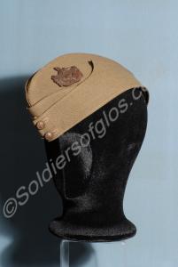 Khaki field service cap with bronze side and back